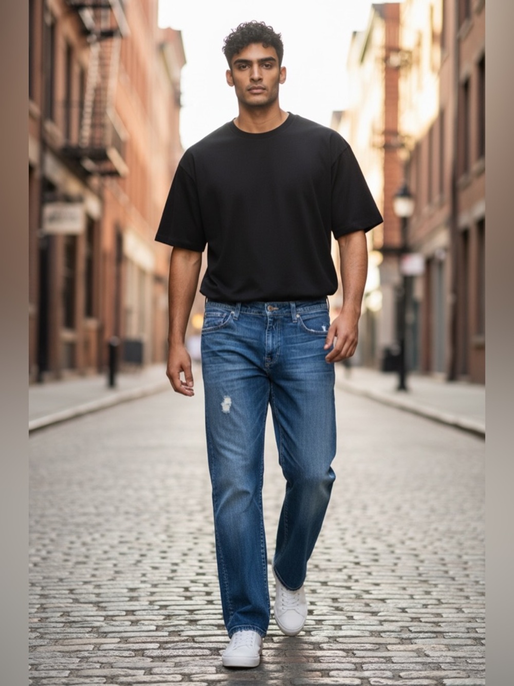 7 For All Mankind Austyn Jeans Mens 32 Straight Distressed Medium Wash